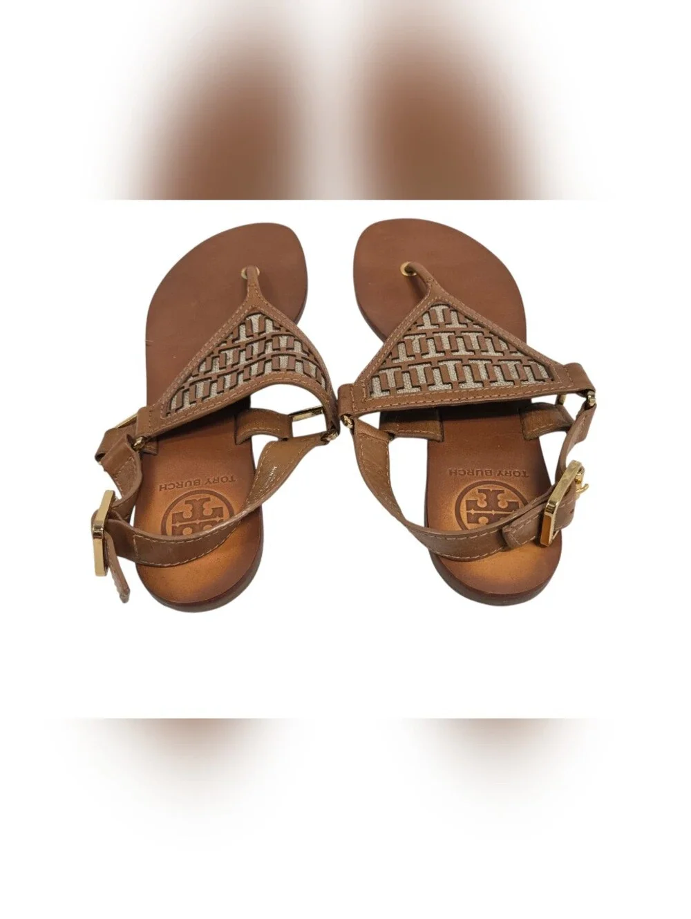 NEW Tory Burch Regan Leather Thong Sandals SZ 6.5 M
